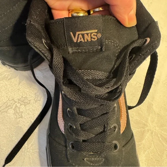 Vans Women's Black & Rose Gold Sneakers Ward Hi, Sk8-Hi, High-Top SZ 8 - Picture 8 of 9
